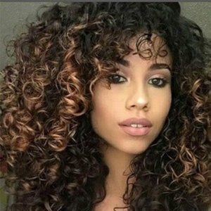 New Ombre Women Wig Black/Blonde Afro Kinky Curly…